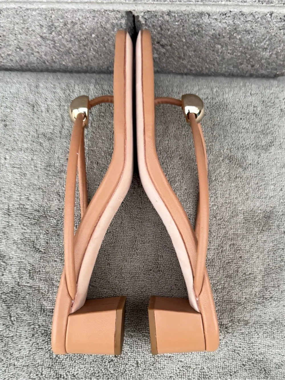 LOEFFLER RANDA Odessa Dune Leather Heeled Sandal SIZE 6.5